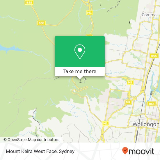 Mount Keira West Face map