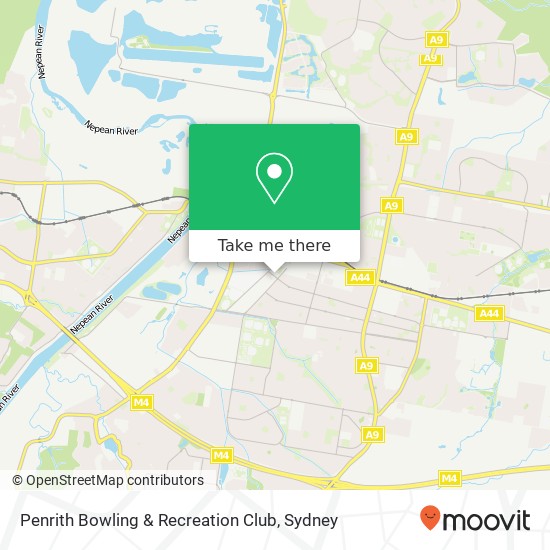 Penrith Bowling & Recreation Club map