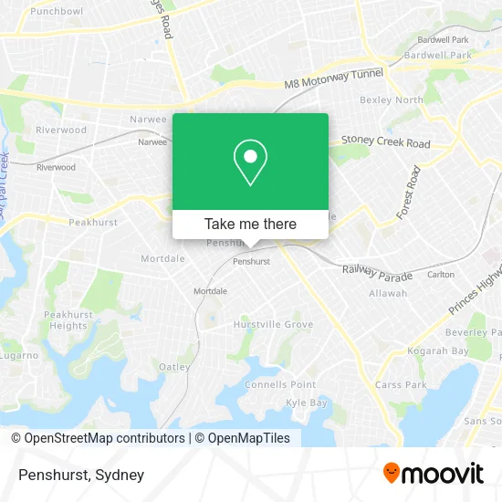 Mapa Penshurst
