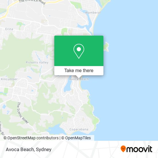 Mapa Avoca Beach