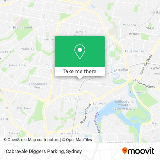 Cabravale Diggers Parking map