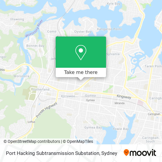 Mapa Port Hacking Subtransmission Substation