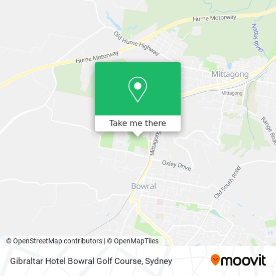 Mapa Gibraltar Hotel Bowral Golf Course