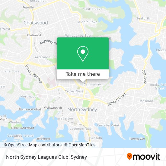 North Sydney Leagues Club map