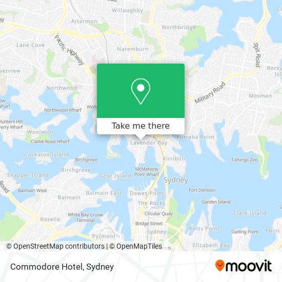 Commodore Hotel map