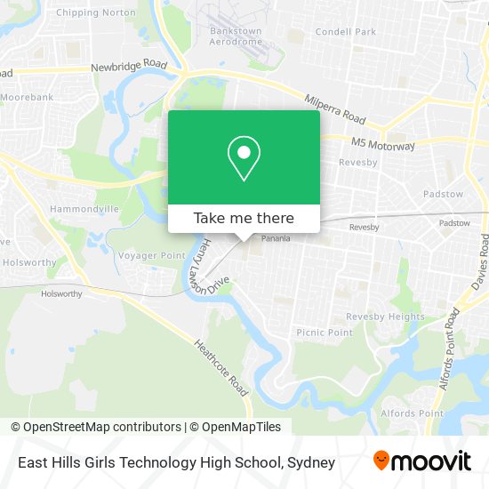 Mapa East Hills Girls Technology High School