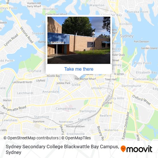 Mapa Sydney Secondary College Blackwattle Bay Campus
