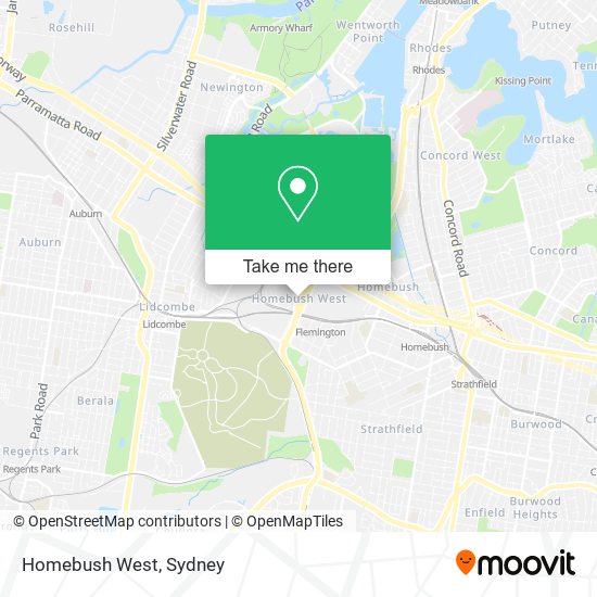 Mapa Homebush West