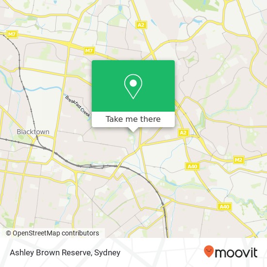 Ashley Brown Reserve map
