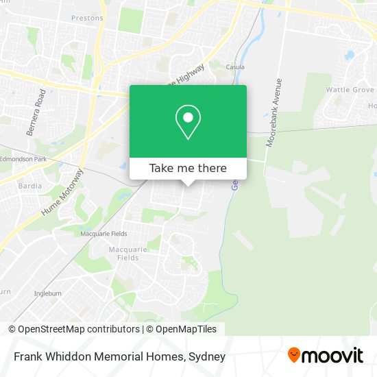 Frank Whiddon Memorial Homes map