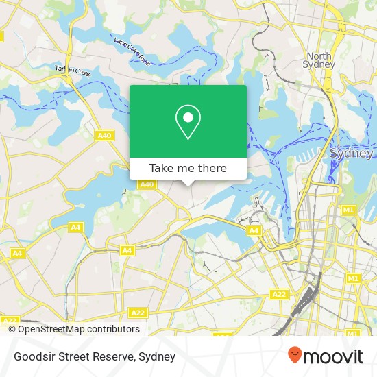 Goodsir Street Reserve map