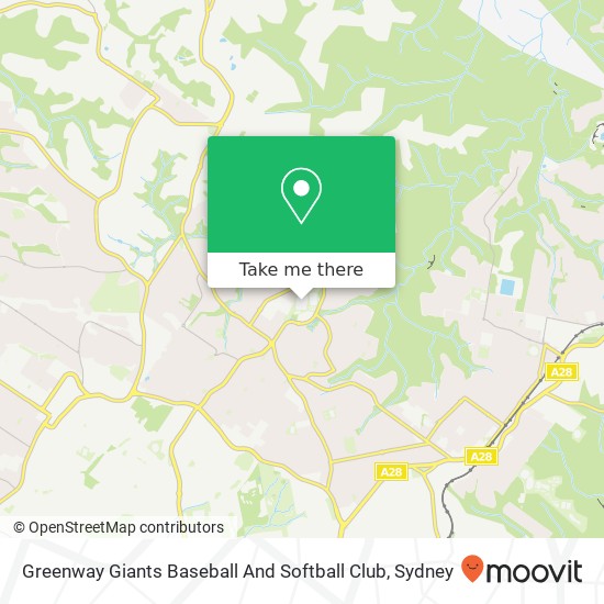 Mapa Greenway Giants Baseball And Softball Club
