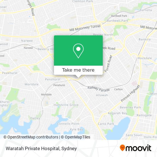 Waratah Private Hospital map