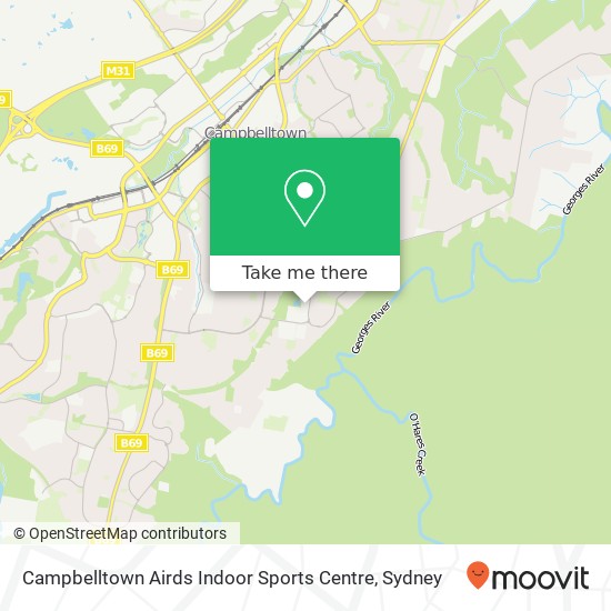 Mapa Campbelltown Airds Indoor Sports Centre
