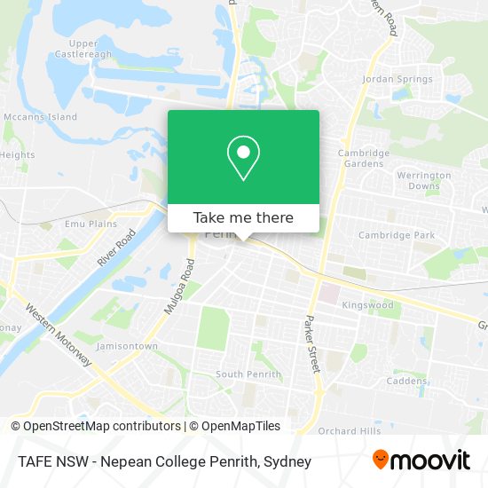 Mapa TAFE NSW - Nepean College Penrith