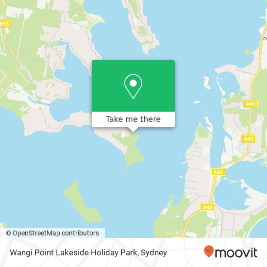 Mapa Wangi Point Lakeside Holiday Park