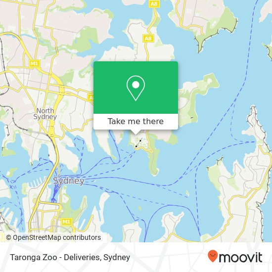 Taronga Zoo - Deliveries map