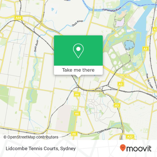 Lidcombe Tennis Courts map
