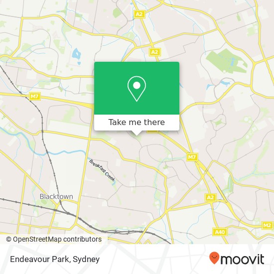 Endeavour Park map