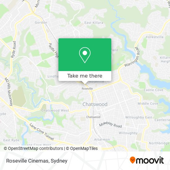 Mapa Roseville Cinemas