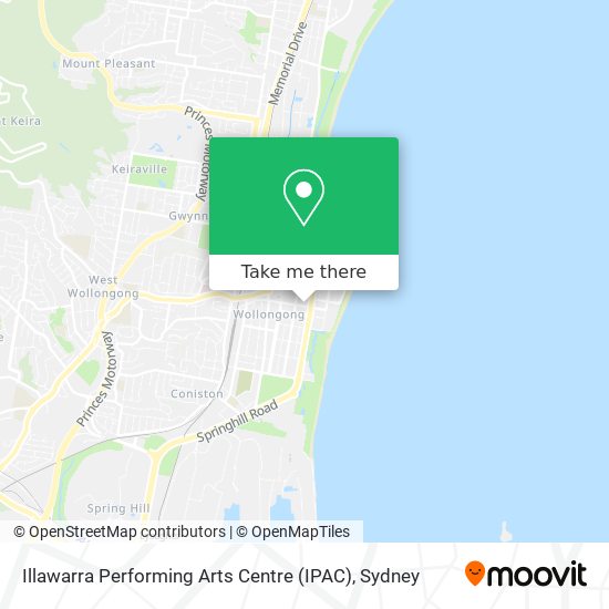 Mapa Illawarra Performing Arts Centre (IPAC)