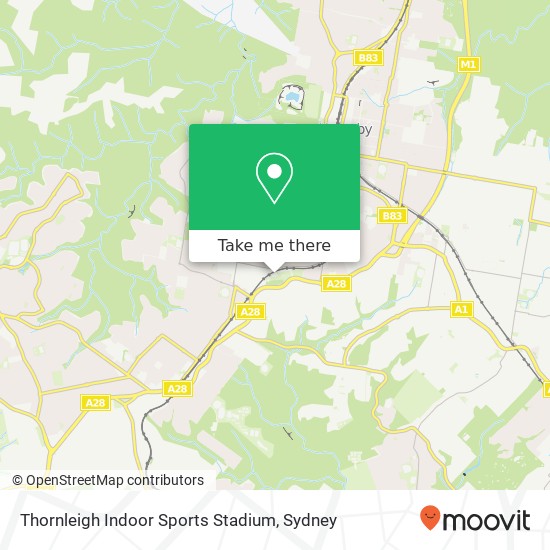 Mapa Thornleigh Indoor Sports Stadium