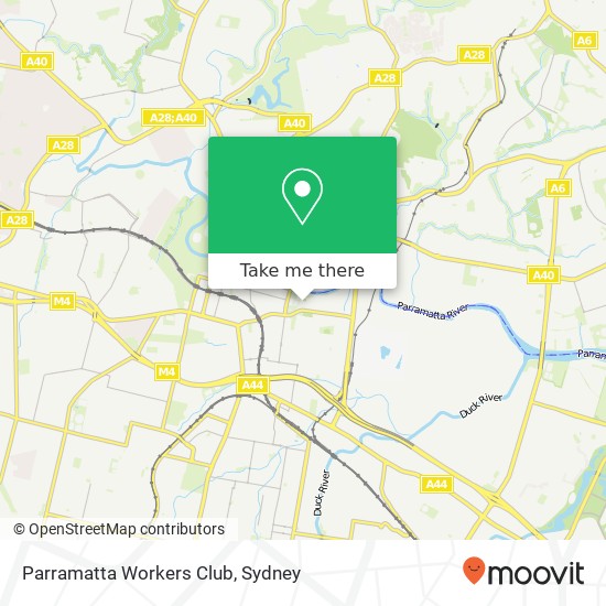 Parramatta Workers Club map