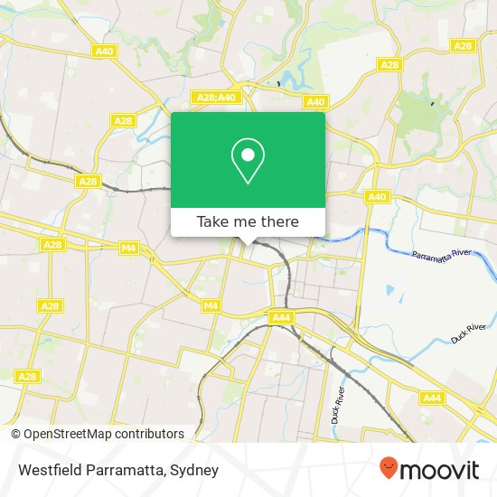 Mapa Westfield Parramatta