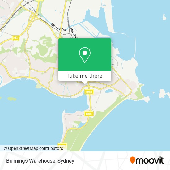 Mapa Bunnings Warehouse