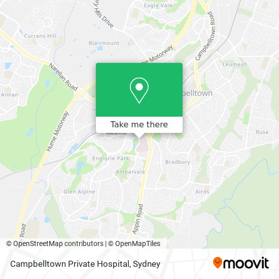 Mapa Campbelltown Private Hospital