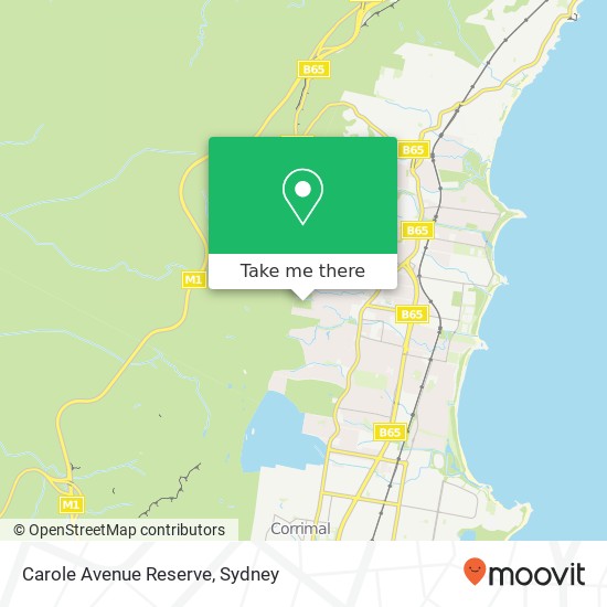 Mapa Carole Avenue Reserve