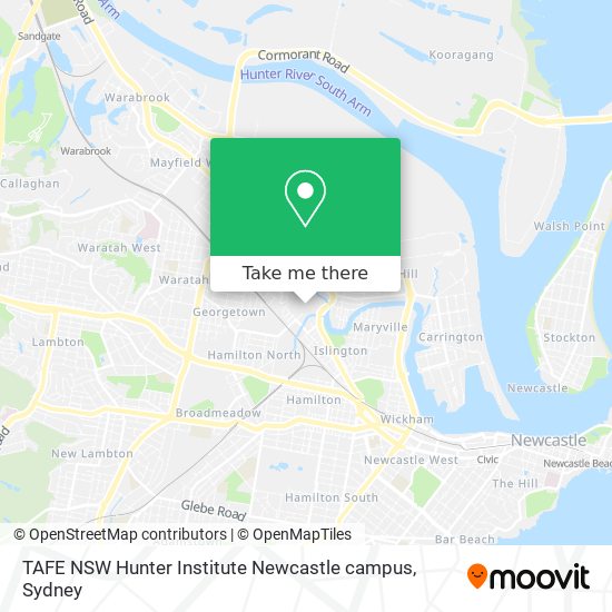 Mapa TAFE NSW Hunter Institute Newcastle campus