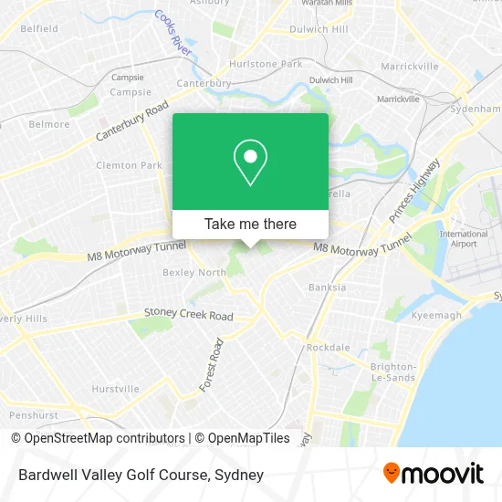Mapa Bardwell Valley Golf Course