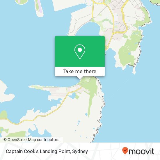 Captain Cook's Landing Point map
