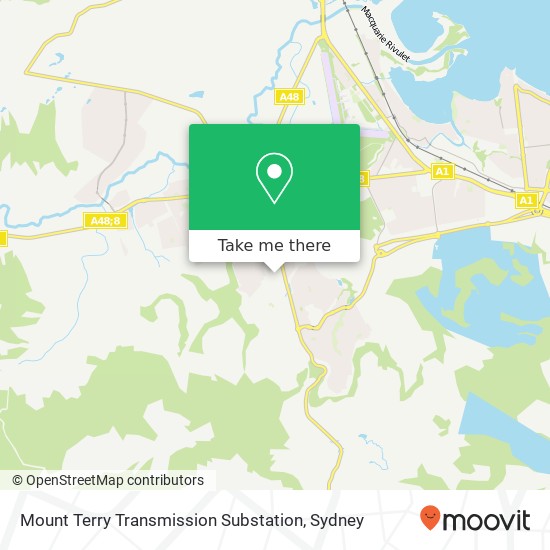 Mapa Mount Terry Transmission Substation