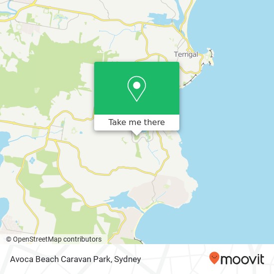 Mapa Avoca Beach Caravan Park