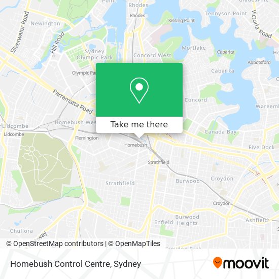 Homebush Control Centre map