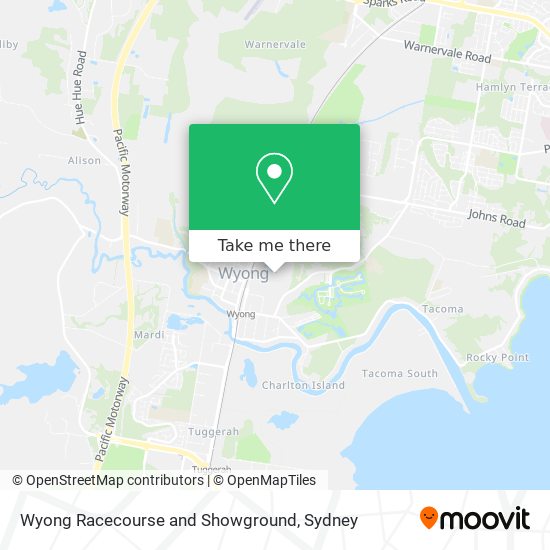 Mapa Wyong Racecourse and Showground