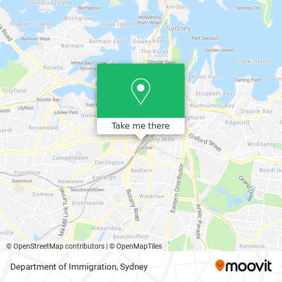Department of Immigration map