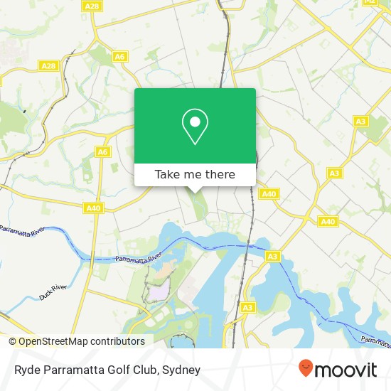 Mapa Ryde Parramatta Golf Club