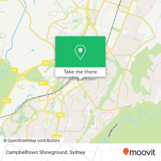 Mapa Campbelltown Showground