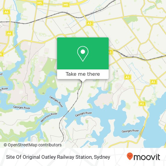 Mapa Site Of Original Oatley Railway Station