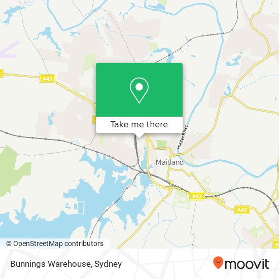 Mapa Bunnings Warehouse