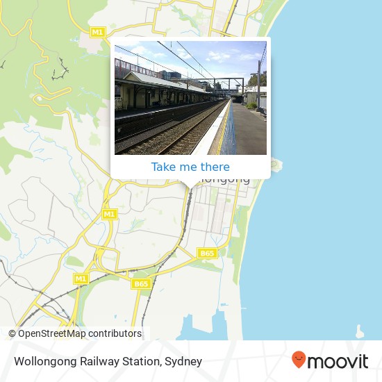 Mapa Wollongong Railway Station