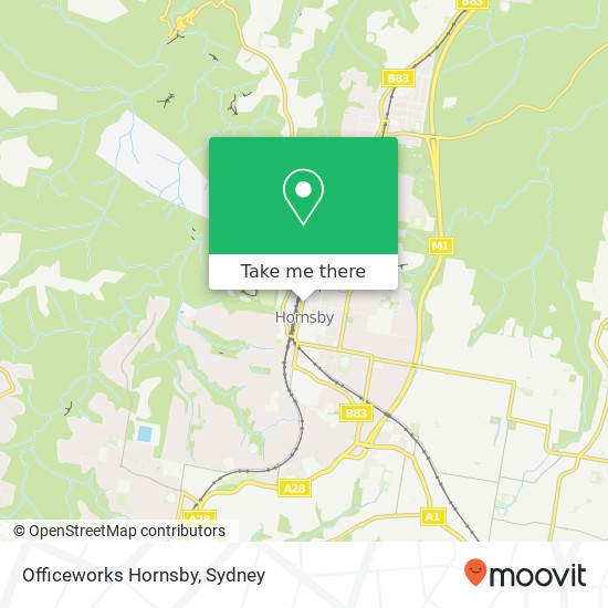 Officeworks Hornsby map