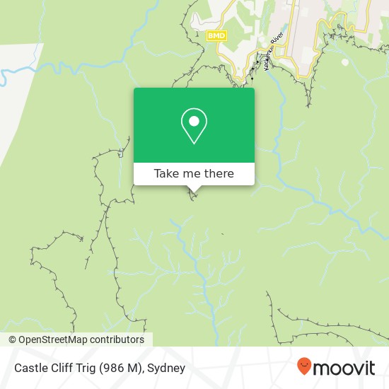 Castle Cliff Trig (986 M) map