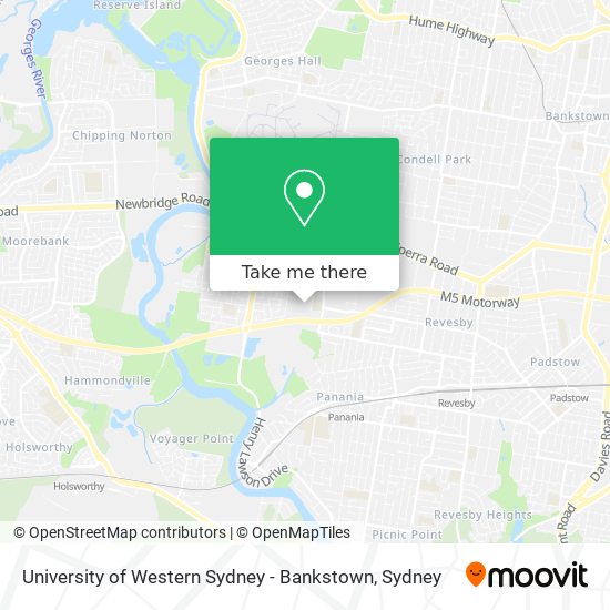 Mapa University of Western Sydney - Bankstown