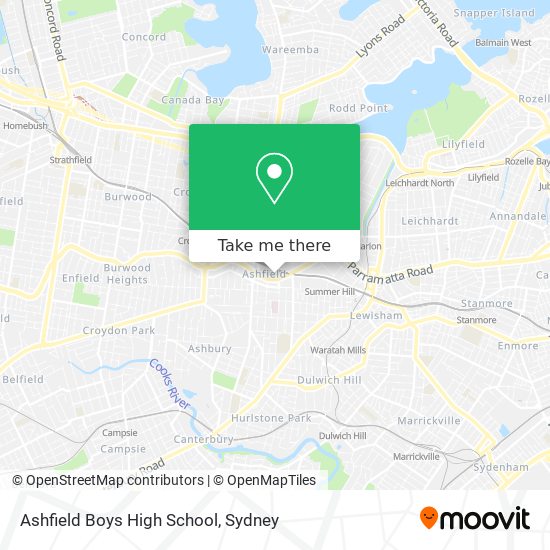 Mapa Ashfield Boys High School