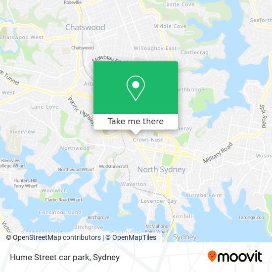 Mapa Hume Street car park