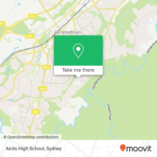 Mapa Airds High School